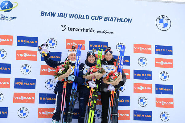 Podium Sprint Women Lenzerheide | © Nordic Focus